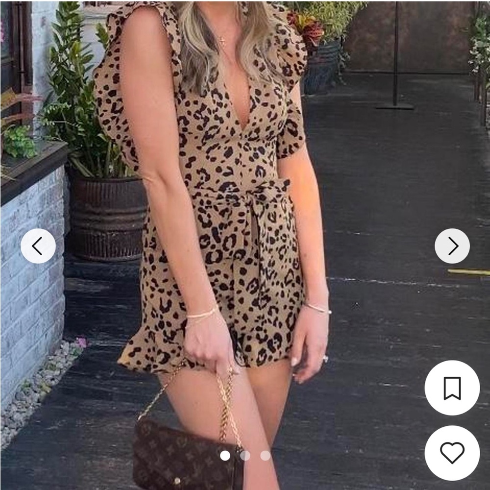 NWT Lovers + Friends Jill Tan Leopard Romper - Picture 6 of 10